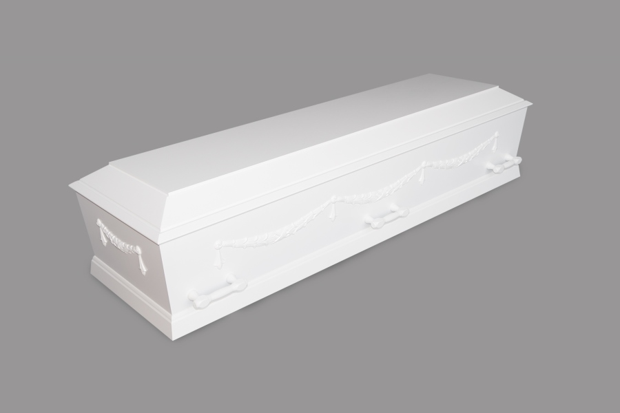 Kiste klassisk hvid – Begravelse Bornholm Aps