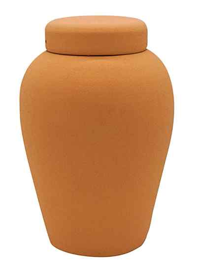Bornholm urne af ler i terracotta fra Michael Andersen